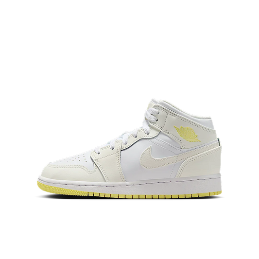 Overkicks - Air Jordan 1 Mid Sail Light Laser Orange (GS) (FD8780-181) - vista lateral