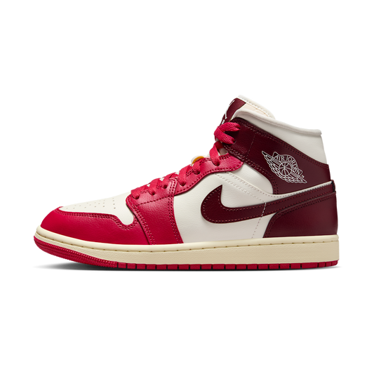 Overkicks - Air Jordan 1 Mid Sail Mystic Hibiscus (BQ6472-119) - vista lateral