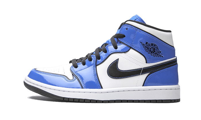 Overkicks - Air Jordan 1 Mid Signal Blue (GS) (BQ6931-402) - vista lateral