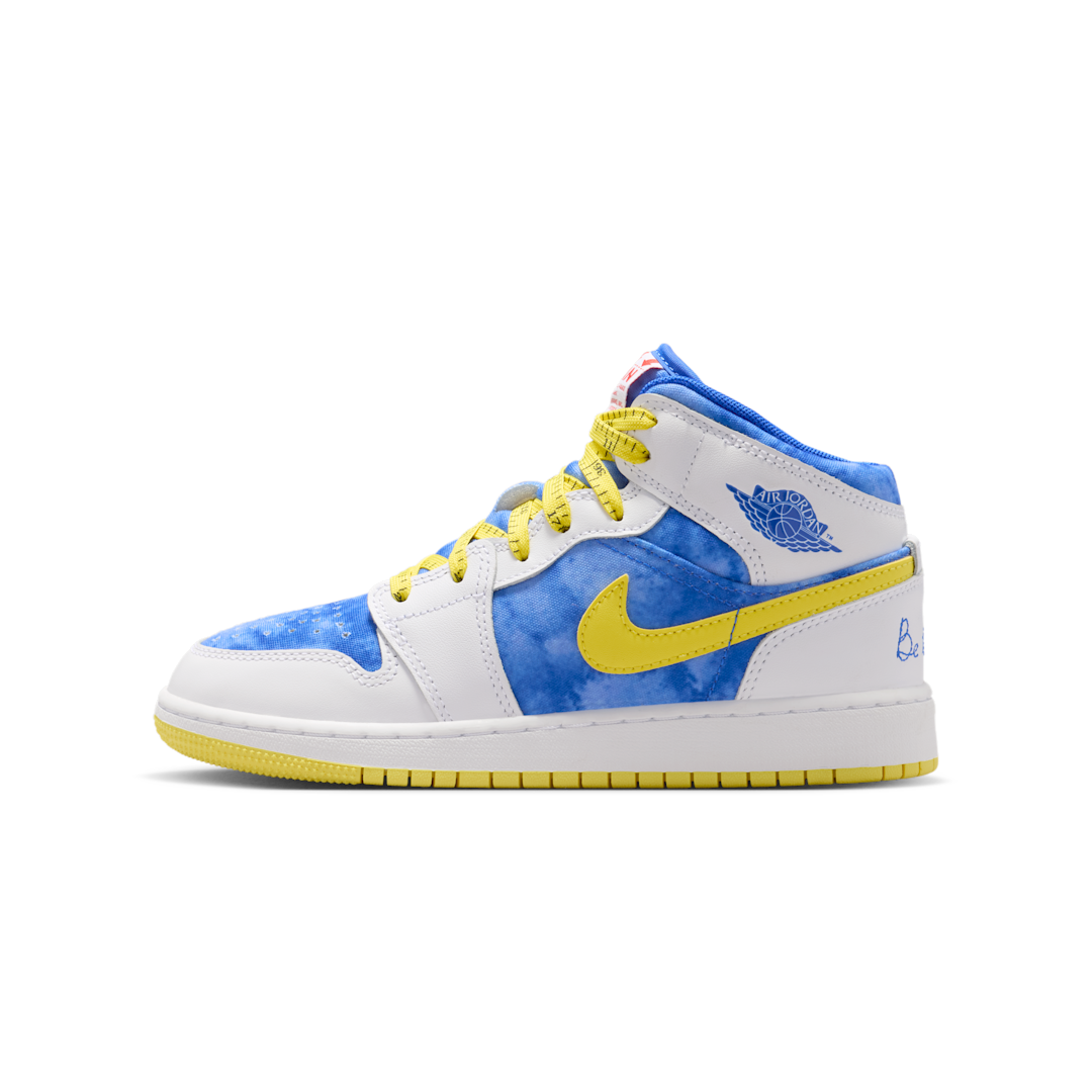 Overkicks - Air Jordan 1 Mid Sneaker School Be Tall In Your Thinking (GS) (FZ3945-100) - vista lateral