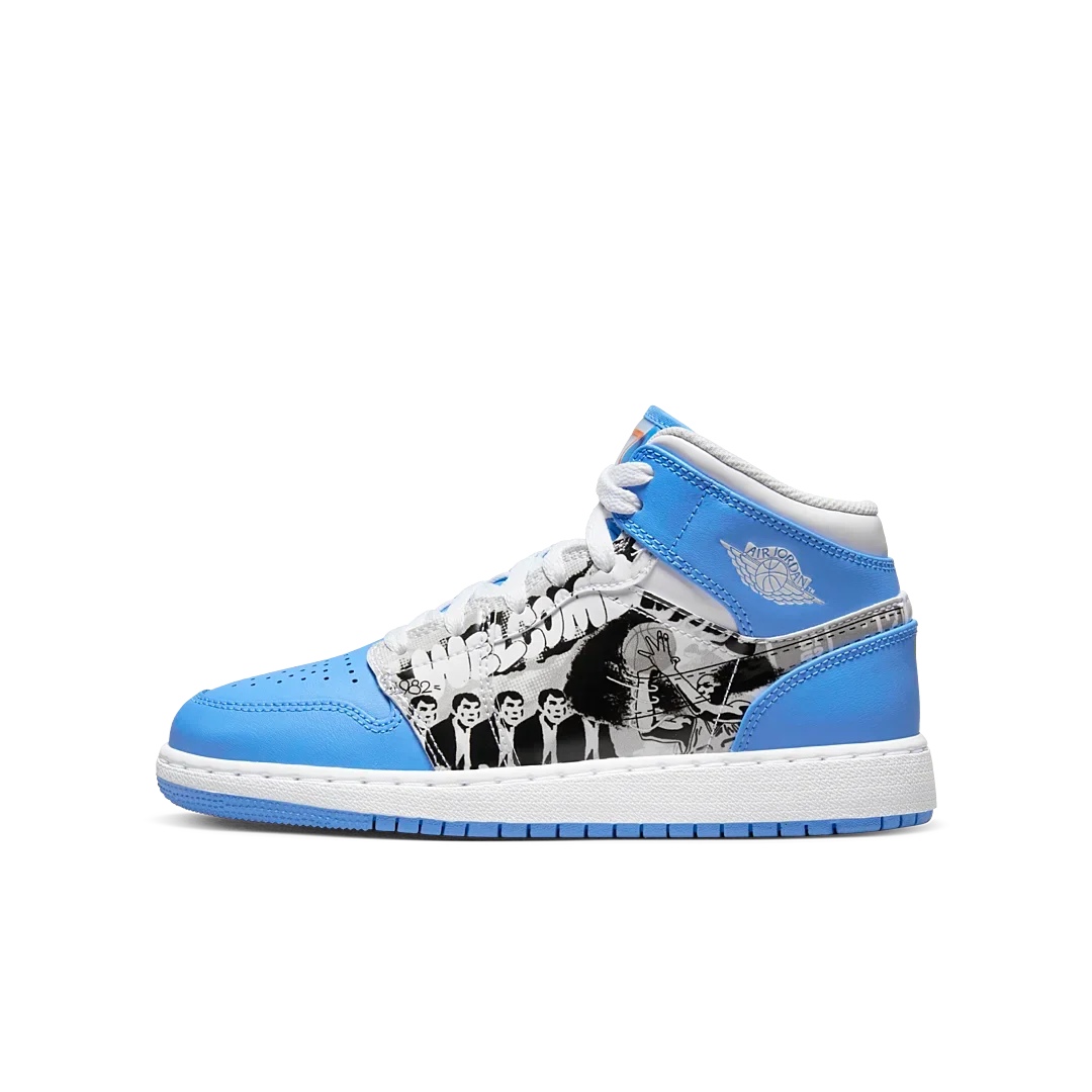 Overkicks - Air Jordan 1 Mid Sneaker School Game Winner (GS) (DR6492-100) - vista lateral