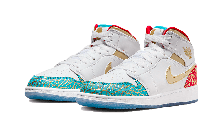 Overkicks - Air Jordan 1 Mid Sneaker School NC to Chicago (GS) (FB2212-100) - imagen 2