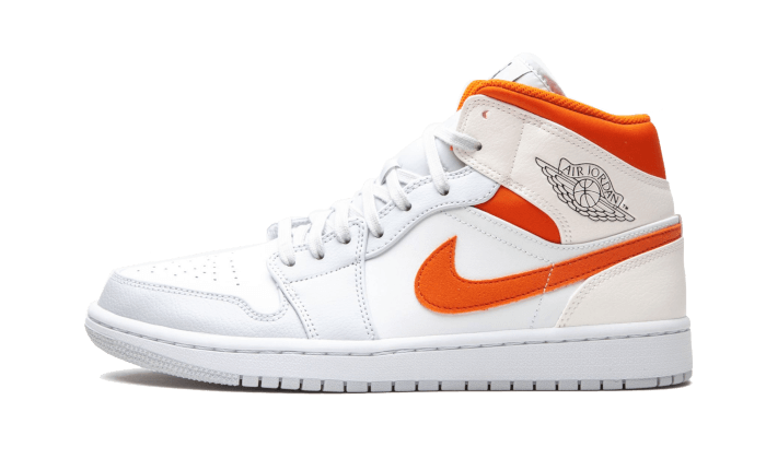 Overkicks - Air Jordan 1 Mid Starfish Pure Platinum (CW7591-100) - vista lateral