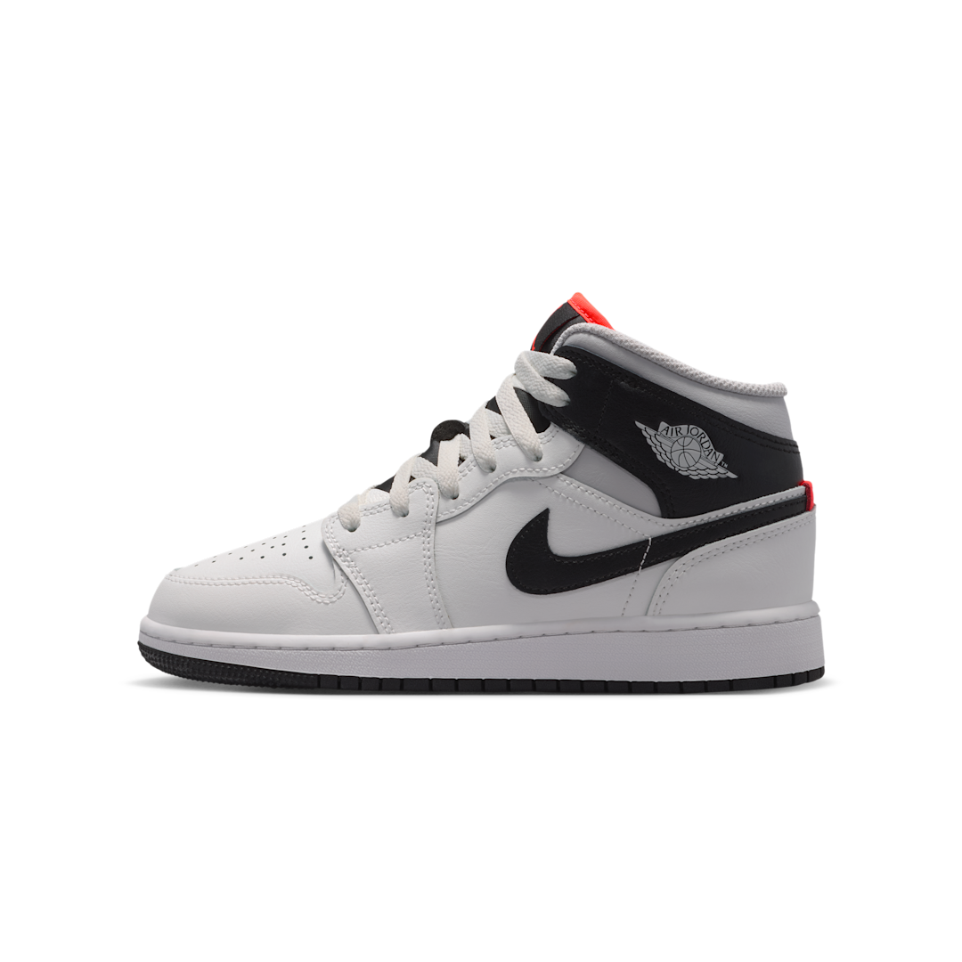 Overkicks - Air Jordan 1 Mid Summit White Infrared Black (GS) (DQ8423-109) - vista lateral