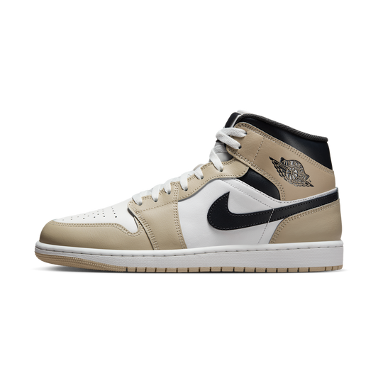 Overkicks - Air Jordan 1 Mid Summit White Off Noir Rattan (DQ8426-153) - vista lateral