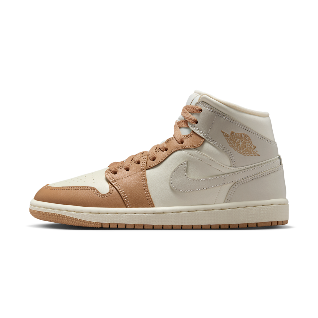 Overkicks - Air Jordan 1 Mid Tan Toe (BQ6472-118) - vista lateral