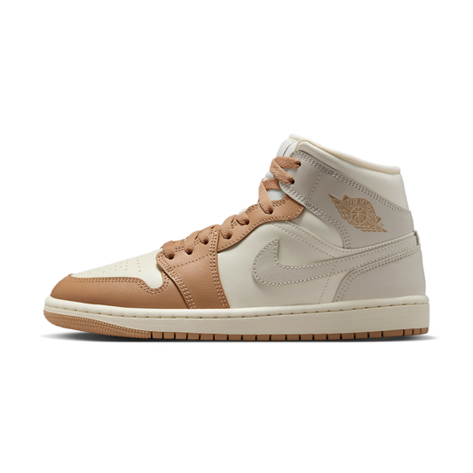 Overkicks - Air Jordan 1 Mid Tan Toe (BQ6472-118) - vista lateral