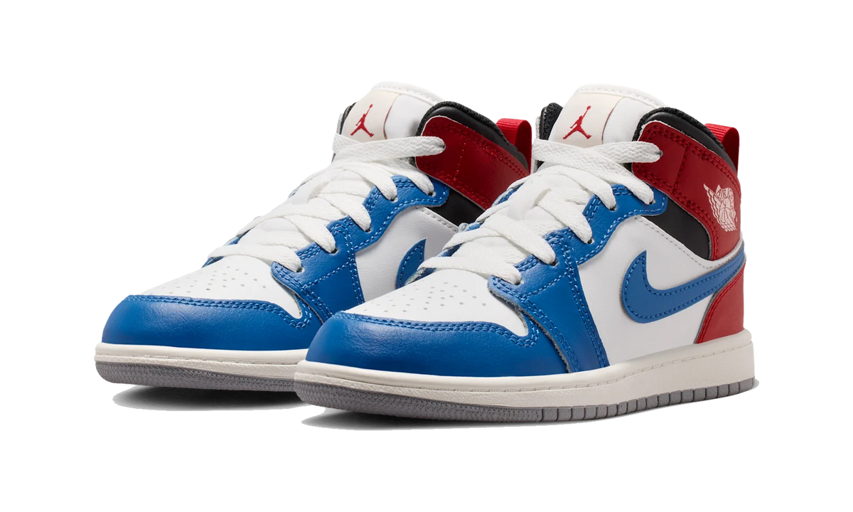 Overkicks - Air Jordan 1 Mid True Blue Varsity Red (PS) (DQ8424-406) - imagen 2