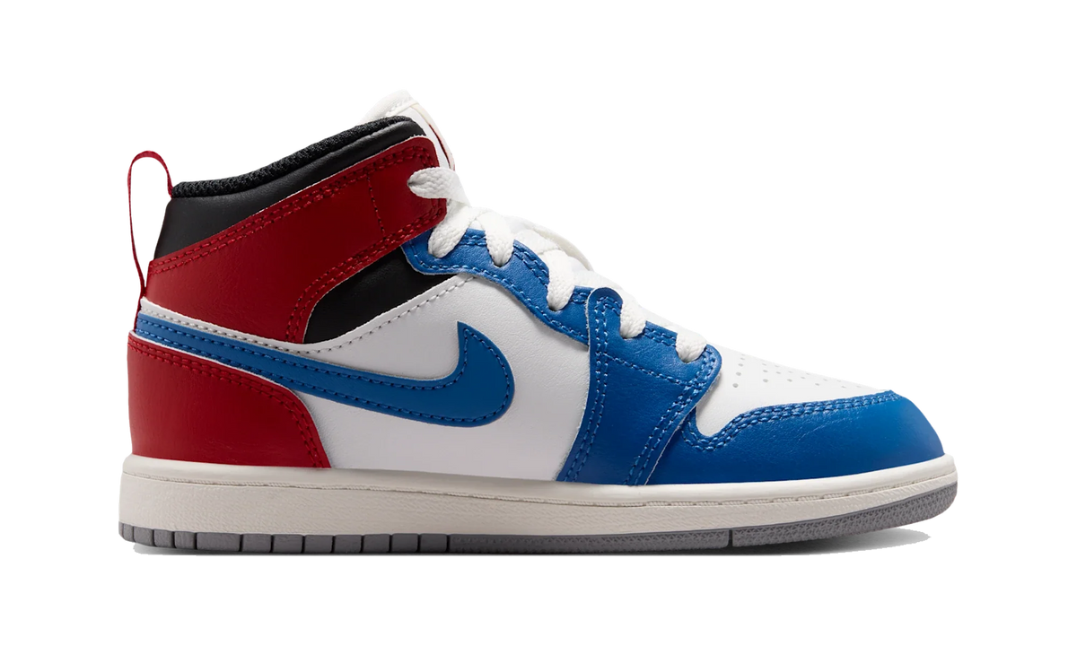 Overkicks - Air Jordan 1 Mid True Blue Varsity Red (PS) (DQ8424-406) - imagen 4