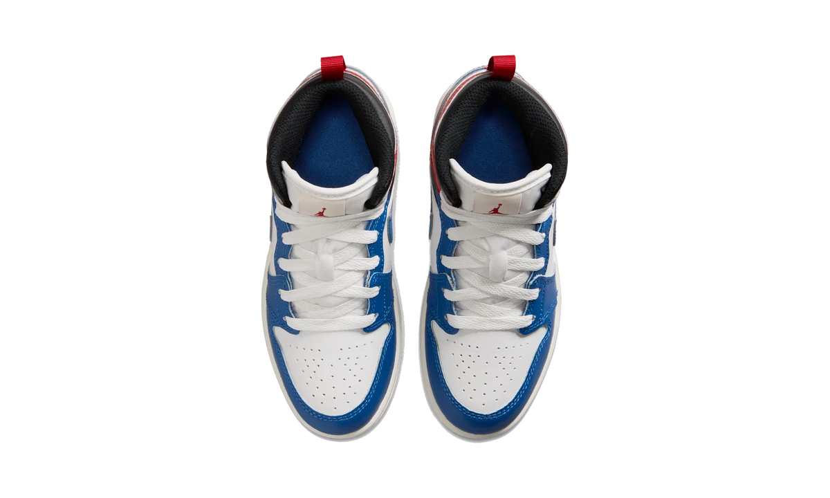 Overkicks - Air Jordan 1 Mid True Blue Varsity Red (PS) (DQ8424-406) - imagen 5