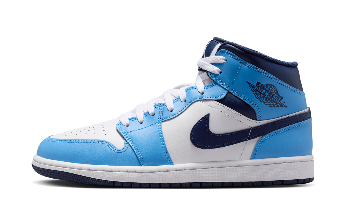 Overkicks - Air Jordan 1 Mid University Blue Midnight Navy (DQ8426-405) - vista lateral