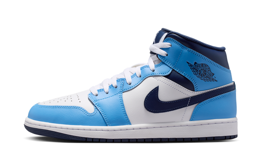 Overkicks - Air Jordan 1 Mid University Blue Midnight Navy (DQ8426-405) - vista lateral