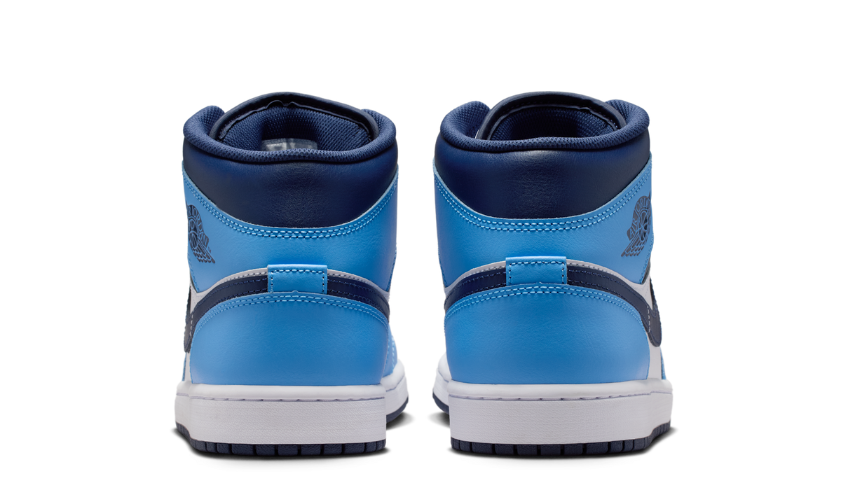 Overkicks - Air Jordan 1 Mid University Blue Midnight Navy (DQ8426-405) - detalle talón