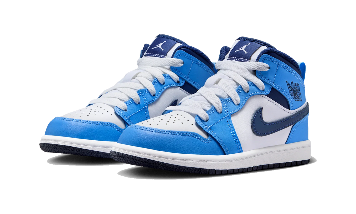 Overkicks - Air Jordan 1 Mid University Blue Midnight Navy (PS) (DQ8424-405) - imagen 2