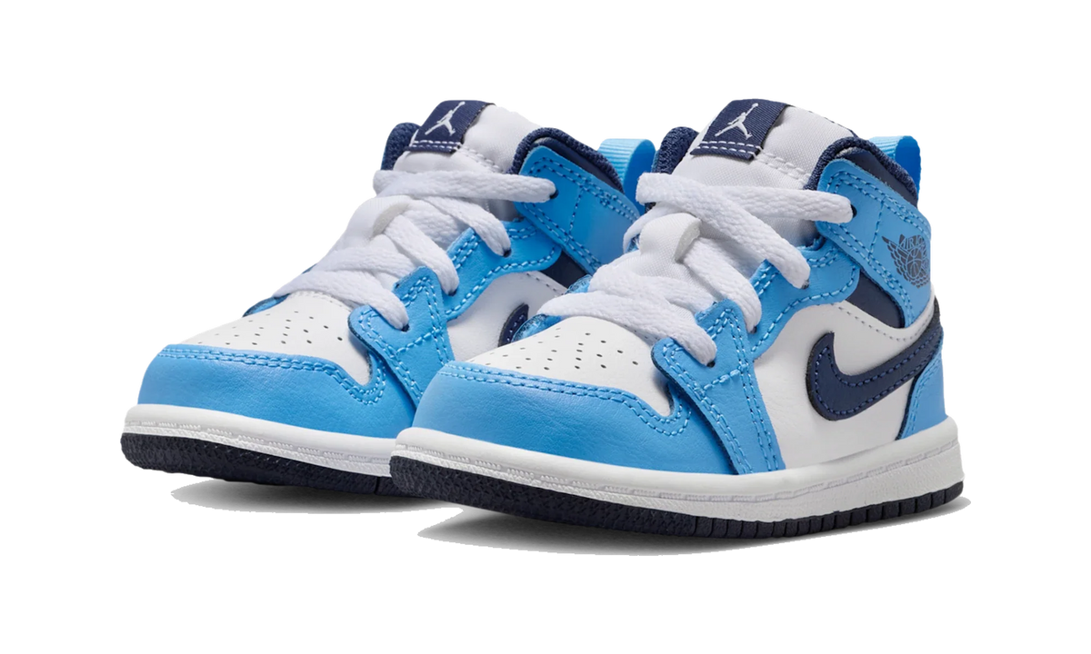 Overkicks - Air Jordan 1 Mid University Blue Midnight Navy (TD) (DQ8425-405) - imagen 2
