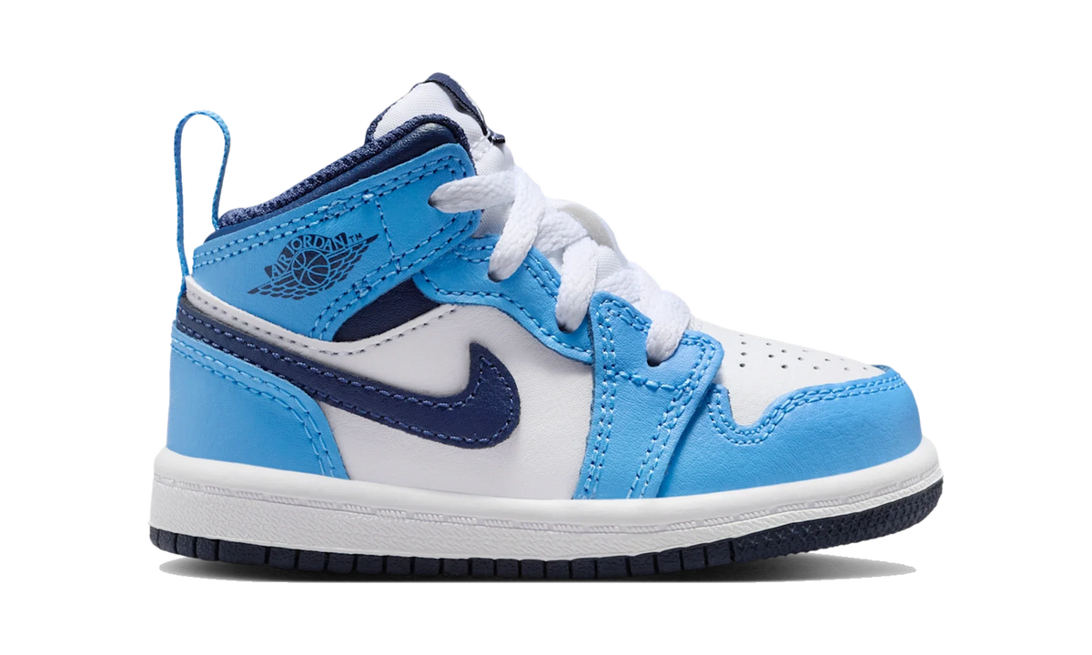 Overkicks - Air Jordan 1 Mid University Blue Midnight Navy (TD) (DQ8425-405) - imagen 4
