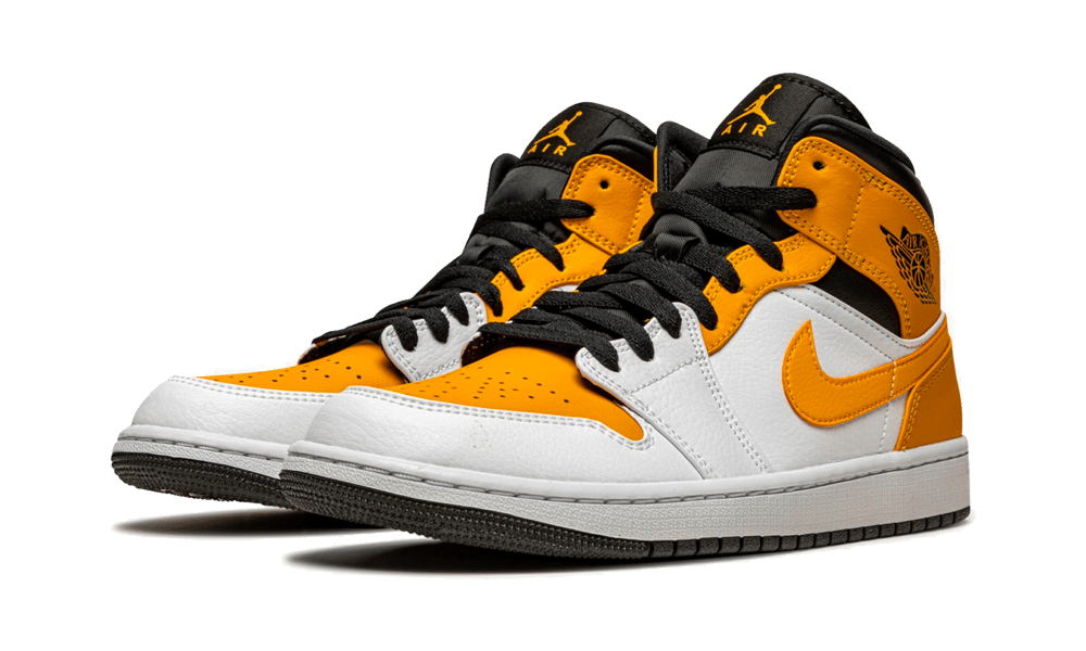 Overkicks - Air Jordan 1 Mid University Gold (554724-170 / 554725-170) - vista trasera
