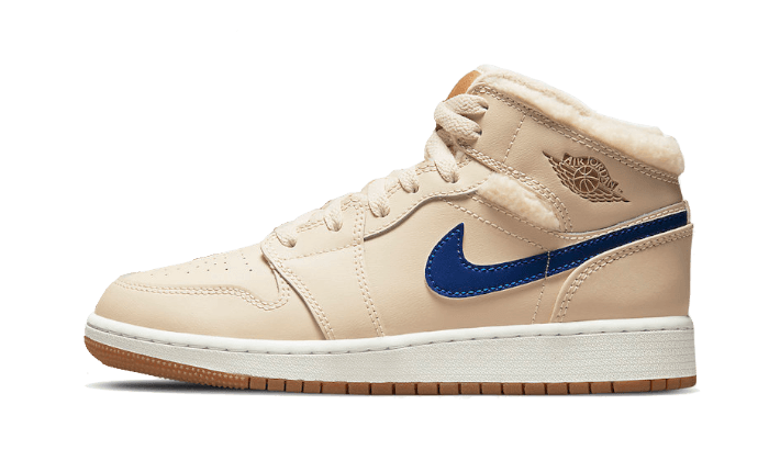 Overkicks - Air Jordan 1 Mid Utility Fleece Pearl White (DO2207-264) - vista lateral