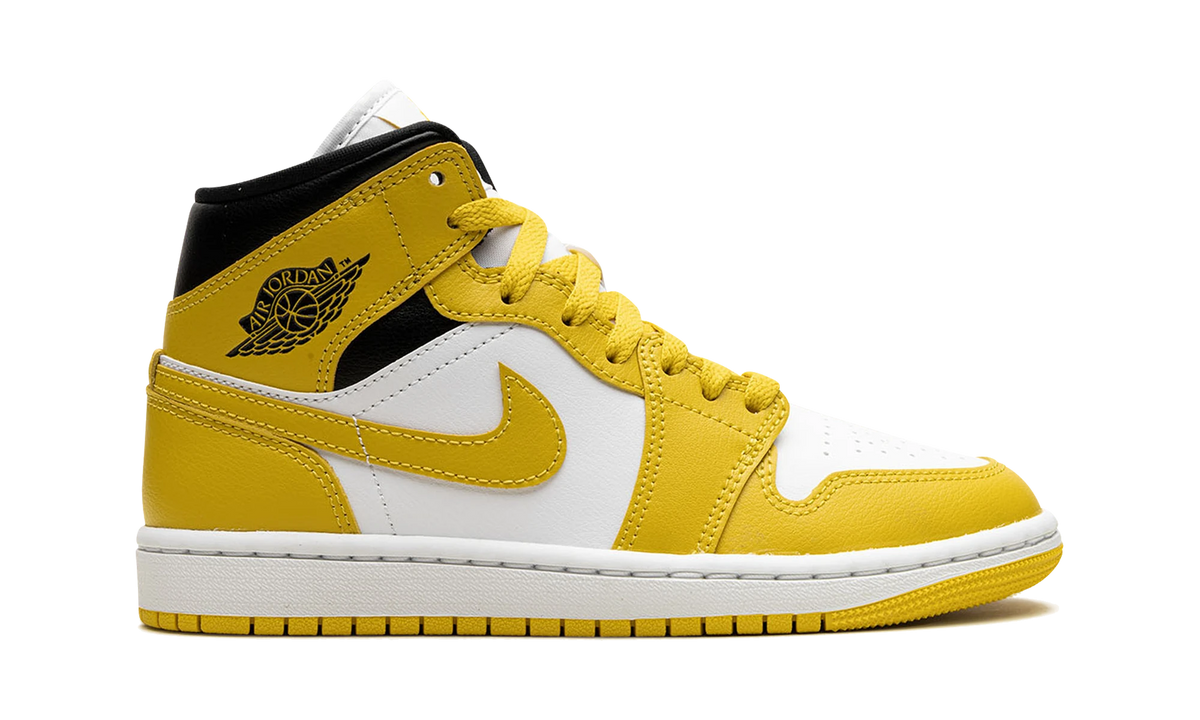 Overkicks - Air Jordan 1 Mid Vivid Sulfur (BQ6472-170) - detalle talón