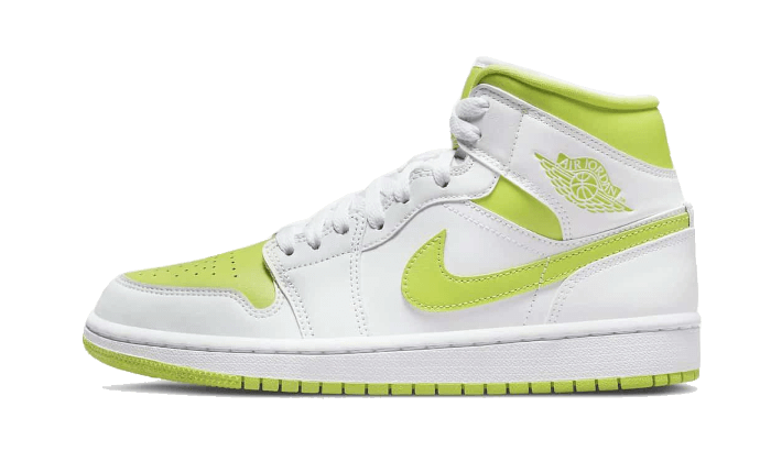 Overkicks - Air Jordan 1 Mid White Lime (BQ6472-131) - vista lateral