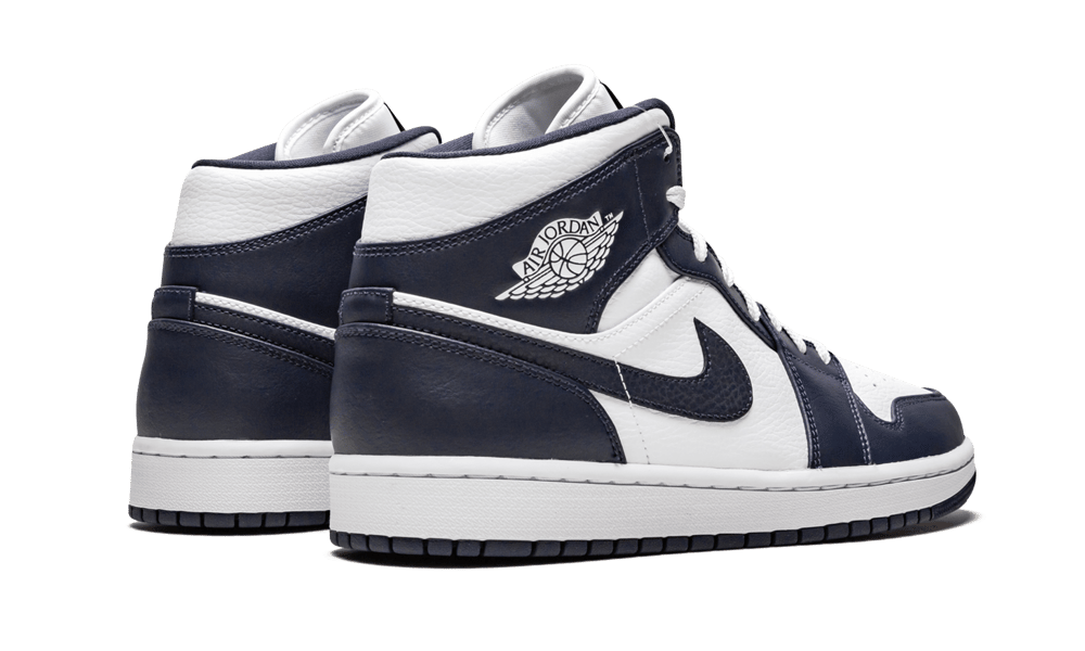 Overkicks - Air Jordan 1 Mid White Metallic Gold Obsidian (GS) (554725-174) - imagen 3
