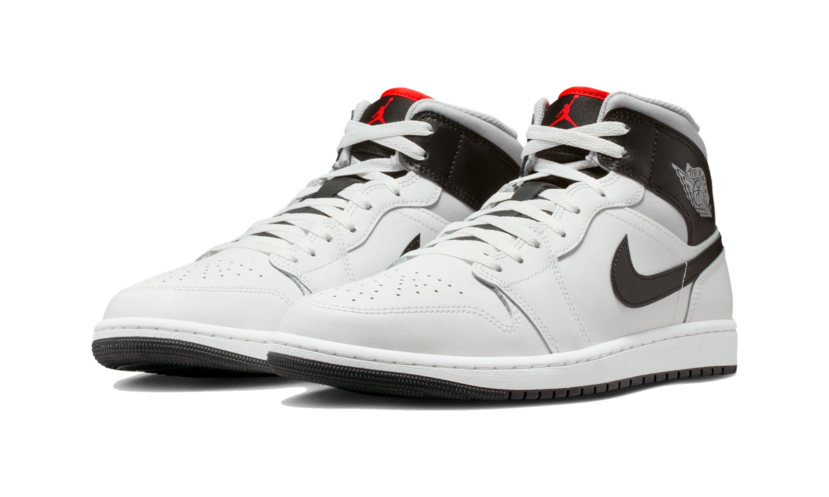Overkicks - Air Jordan 1 Mid White Neutral Grey Infrared (DQ8426-109) - vista trasera