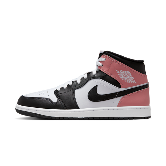 Overkicks - Air Jordan 1 Mid White Rust Pink Black (DQ8426-100) - vista lateral