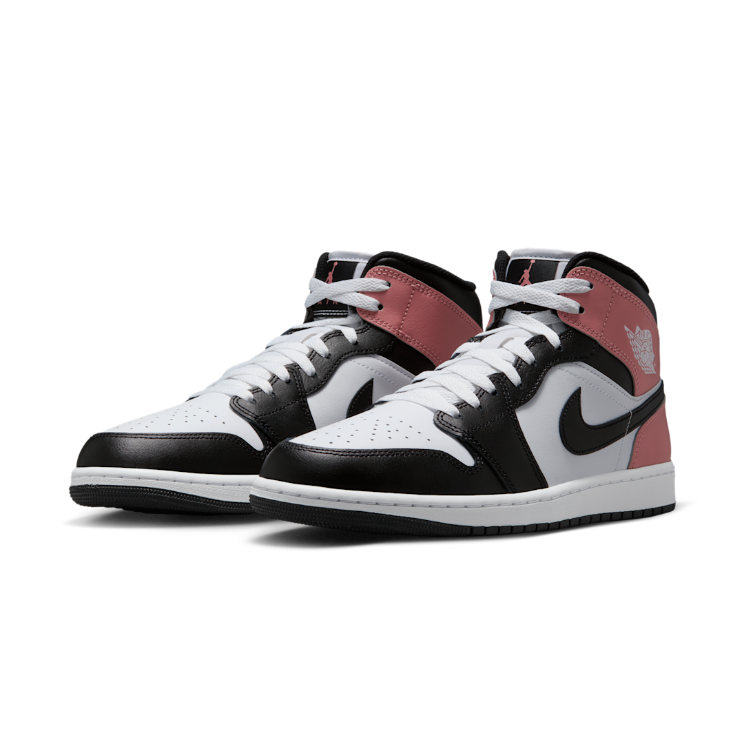 Overkicks - Air Jordan 1 Mid White Rust Pink Black (DQ8426-100) - vista trasera