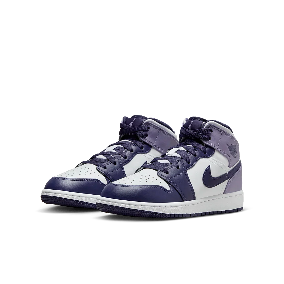 Overkicks - Air Jordan 1 Mid White Sky J Purple (GS) (DQ8423-515) - imagen 2