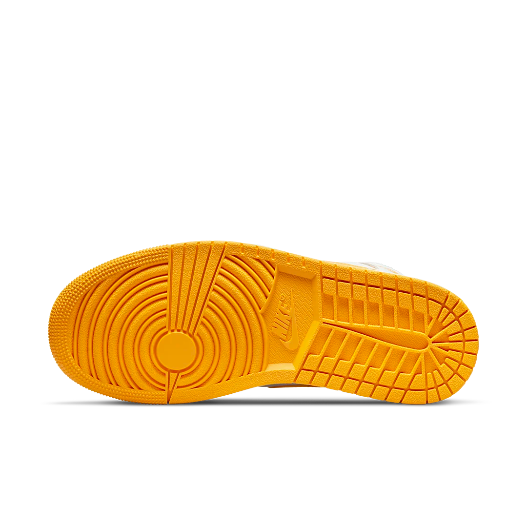 Overkicks - Air Jordan 1 Mid White University Gold (BQ6472-117) - detalle suela