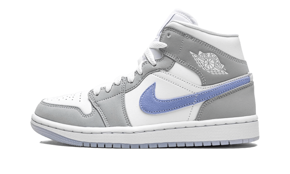 Overkicks - Air Jordan 1 Mid Wolf Grey Aluminum (BQ6472-105) - vista lateral