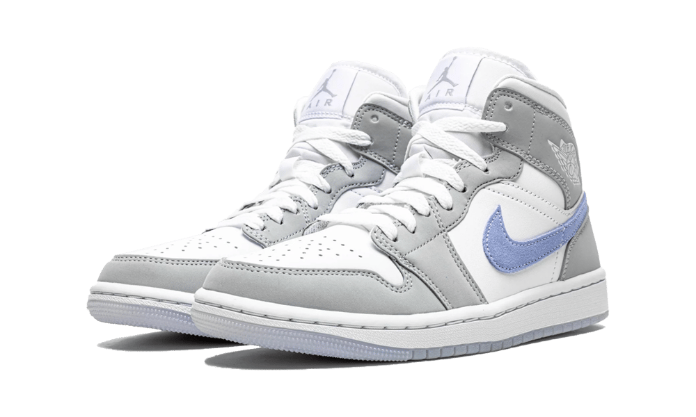 Overkicks - Air Jordan 1 Mid Wolf Grey Aluminum (BQ6472-105) - vista trasera