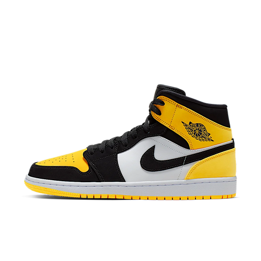 Overkicks - Air Jordan 1 Mid Yellow Toe Black (852542-071) - vista lateral