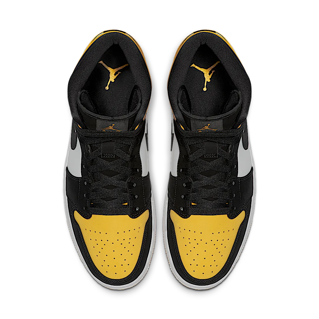 Overkicks - Air Jordan 1 Mid Yellow Toe Black (852542-071) - par completo