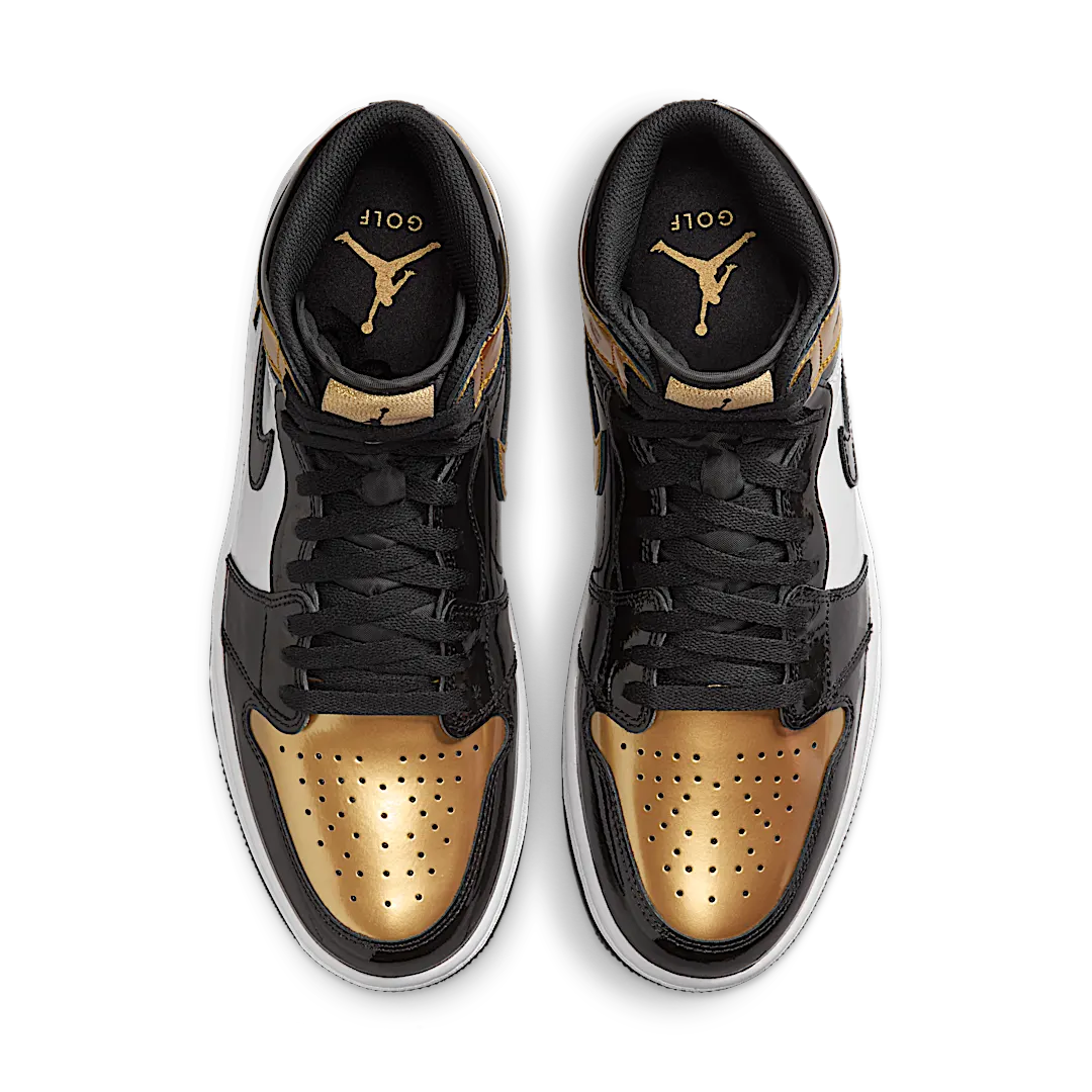 Overkicks - Air Jordan 1 Retro High Golf Patent Gold Toe (DQ0660-002) - par completo