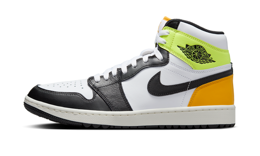 Overkicks - Air Jordan 1 Retro High Golf White University Gold Volt Black (DQ0660-105) - vista lateral