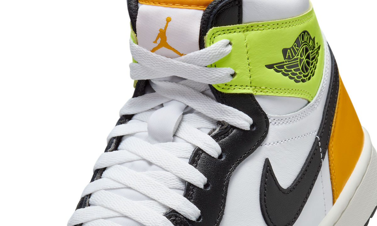 Overkicks - Air Jordan 1 Retro High Golf White University Gold Volt Black (DQ0660-105) - detalle lateral interior