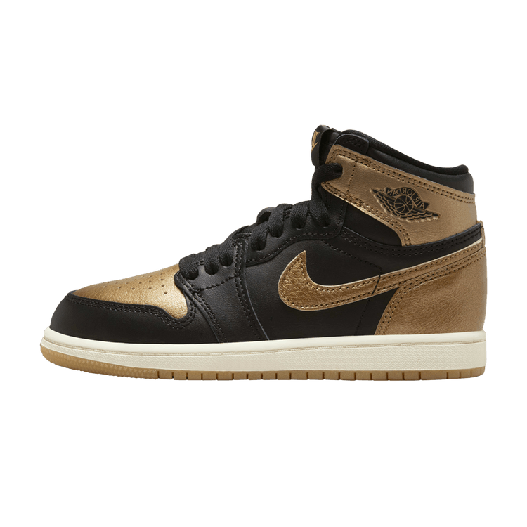 Overkicks - Air Jordan 1 Retro High OG Black Metallic Gold (PS) (FD1412-071) - vista lateral