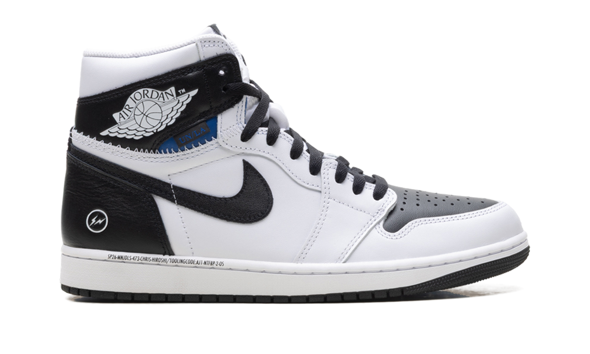 Overkicks - Air Jordan 1 Retro High OG SP Fragment x Union LA White Black (II7282-100) - detalle talón