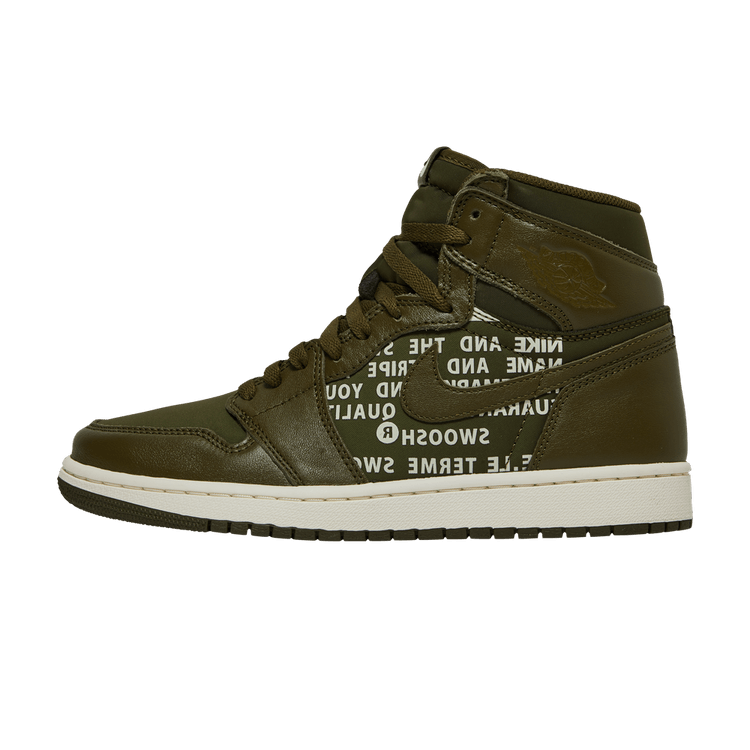 Overkicks - Air Jordan 1 Retro High Olive Canvas (555088-300) - vista lateral