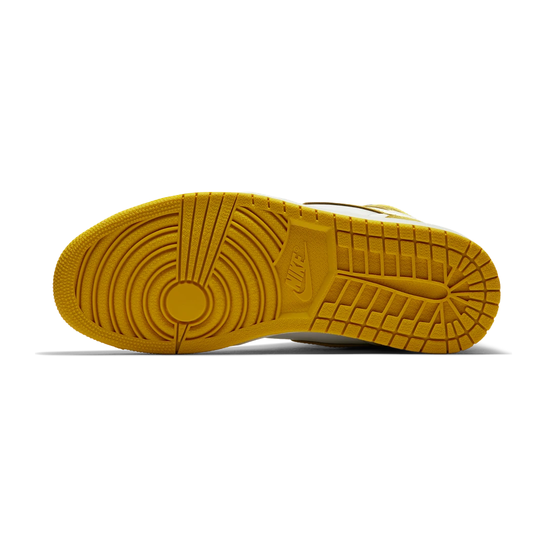 Overkicks - Air Jordan 1 Retro High Yellow Ochre (555088-109) - detalle suela