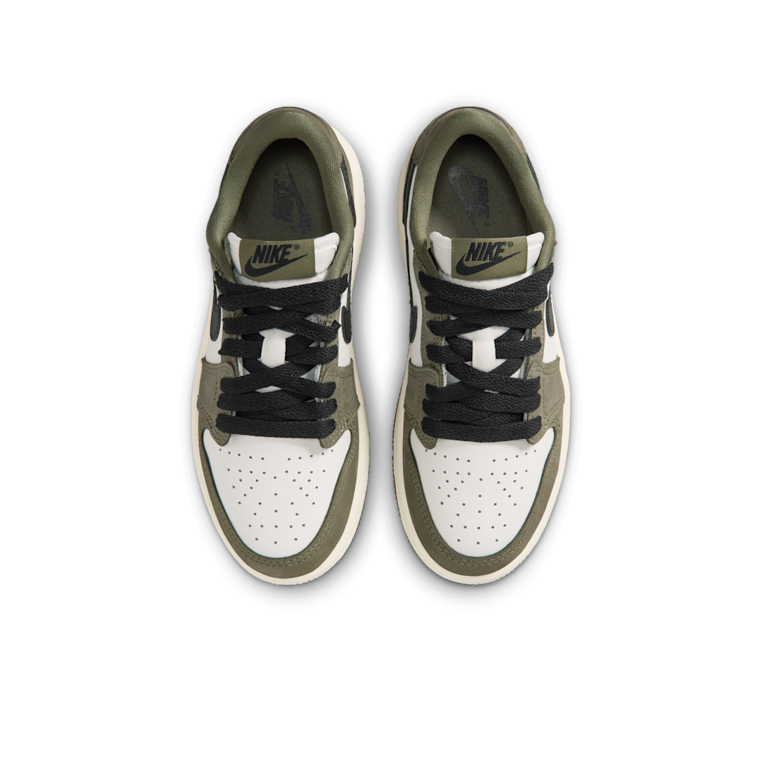 Overkicks - Air Jordan 1 Retro Low OG Medium Olive (PS) (HQ6996-200) - imagen 3