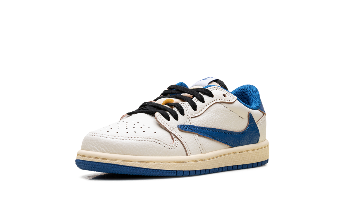 Overkicks - Air Jordan 1 Retro Low OG SP Fragment x Travis Scott Sail Military Blue (PS) (DO5442-104) - imagen 4