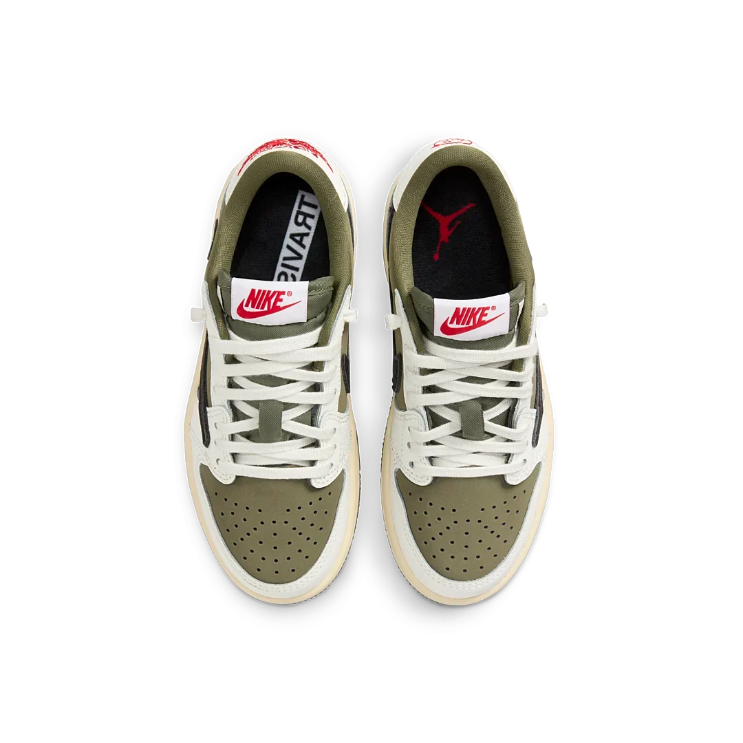 Overkicks - Air Jordan 1 Retro Low OG SP Travis Scott Medium Olive (PS) (DO5442-200) - imagen 3