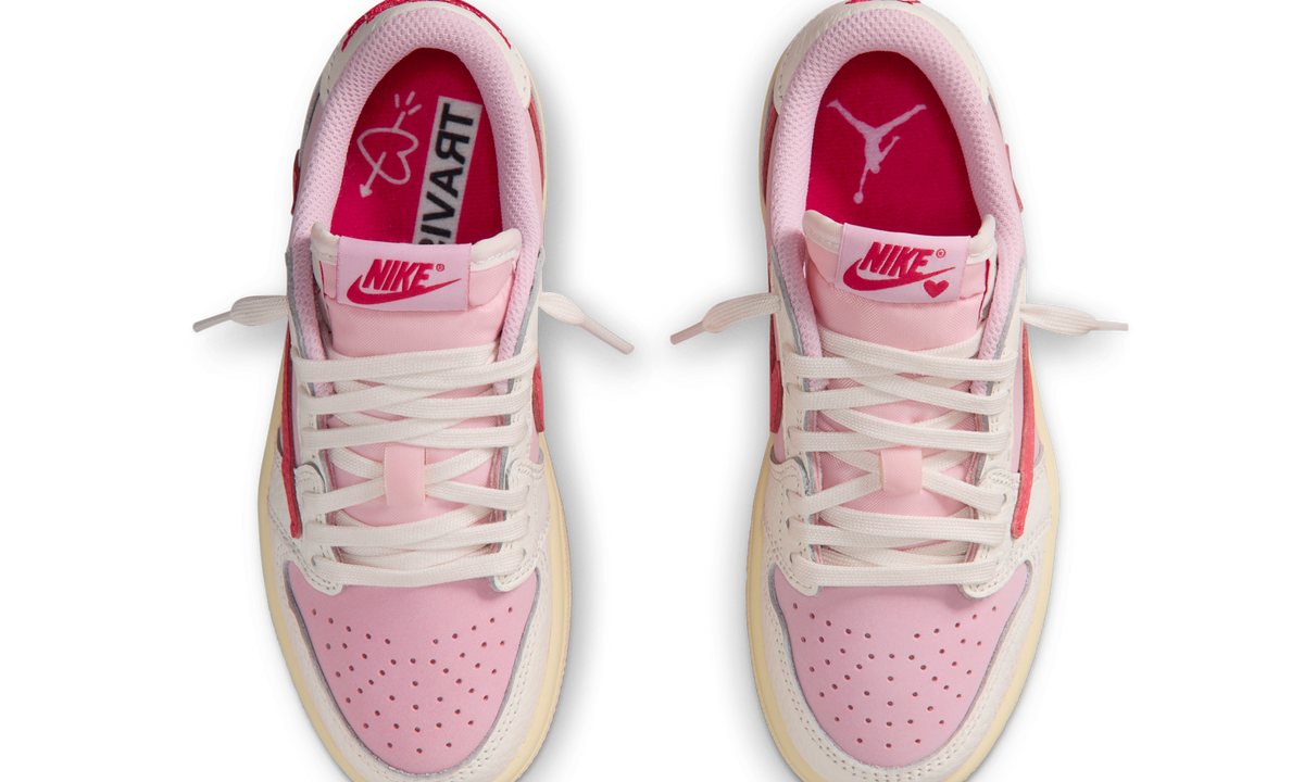 Overkicks - Air Jordan 1 Retro Low OG SP Travis Scott Sail Tropical Pink (PS) (IQ7605-101) - imagen 5