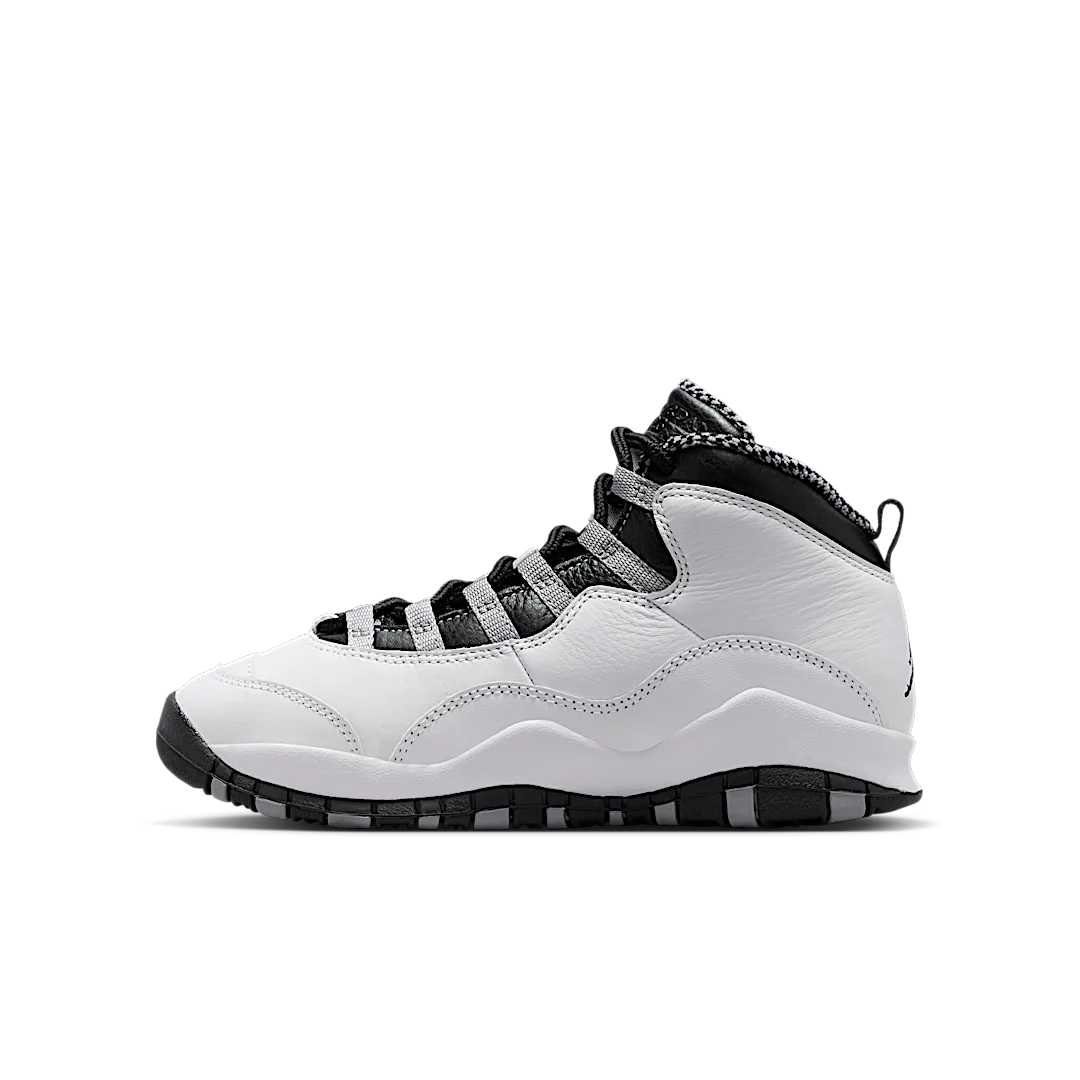 Overkicks - Air Jordan 10 Retro Steel (2025) (GS) (IB7359-104) - vista lateral