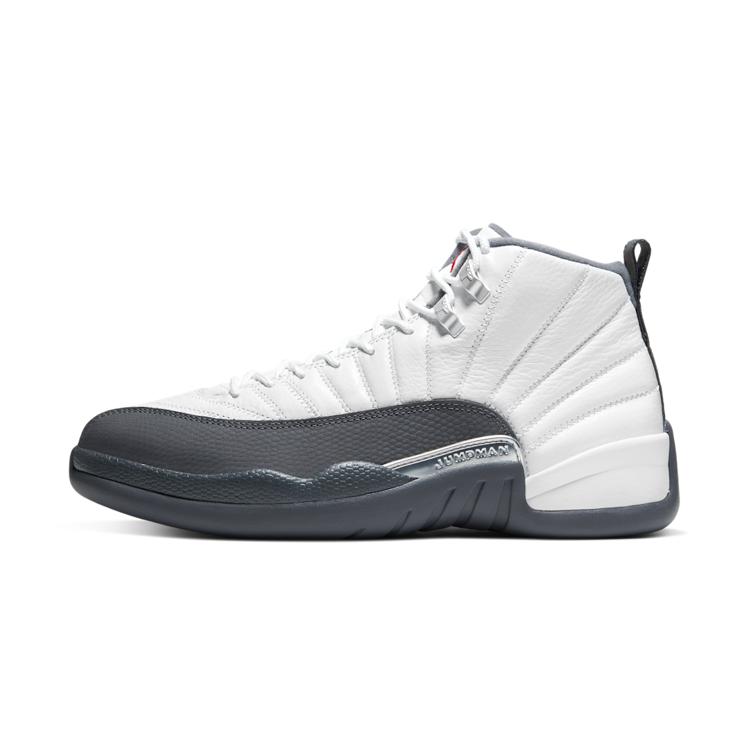 Overkicks - Air Jordan 12 Retro White Dark Grey (130690-160) - vista lateral