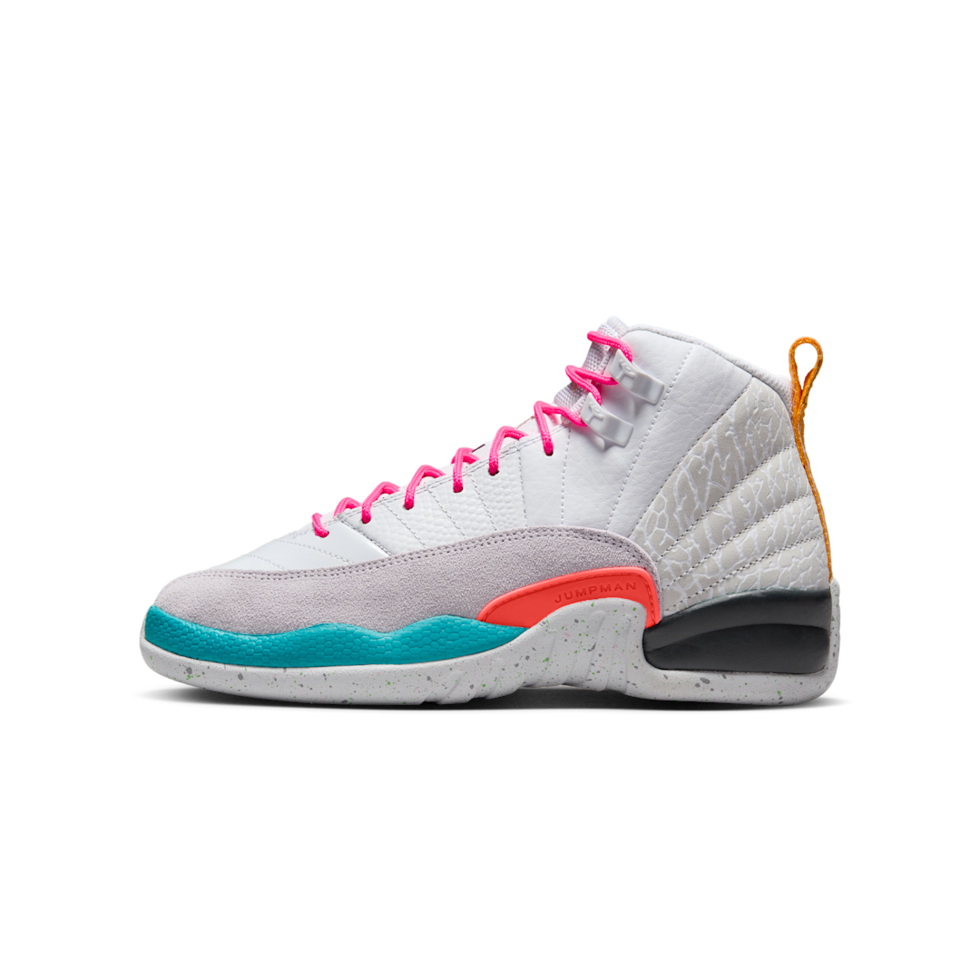 Overkicks - Air Jordan 12 Retro White Vapor Green (GS) (153265-130) - vista lateral