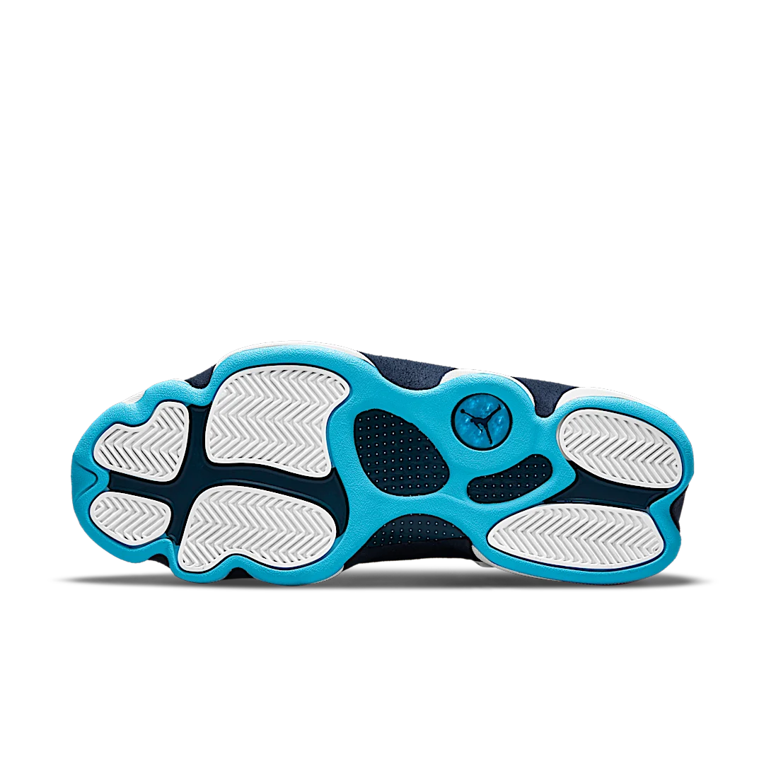 Overkicks - Air Jordan 13 Retro Obsidian Powder Blue White (414571-144) - detalle suela