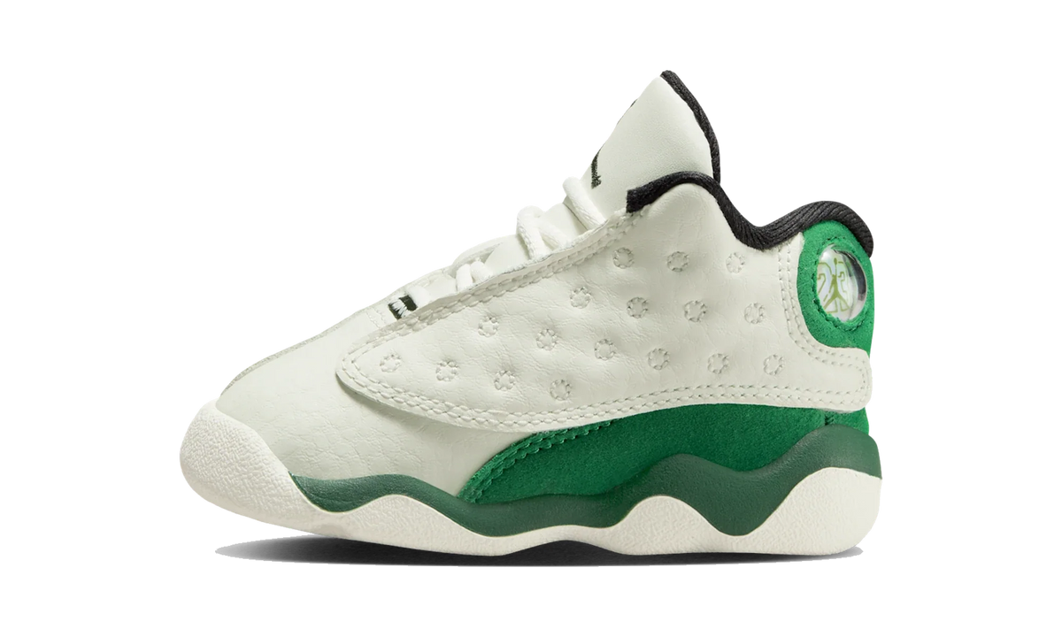 Overkicks - Air Jordan 13 Retro Sail Pine Green (TD) (HQ0781-103) - vista lateral